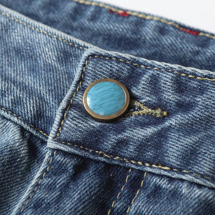 TALKLESSFASHION EON 26 spring New spot American street trendy high street individuality design washed scimitar denim trousers men