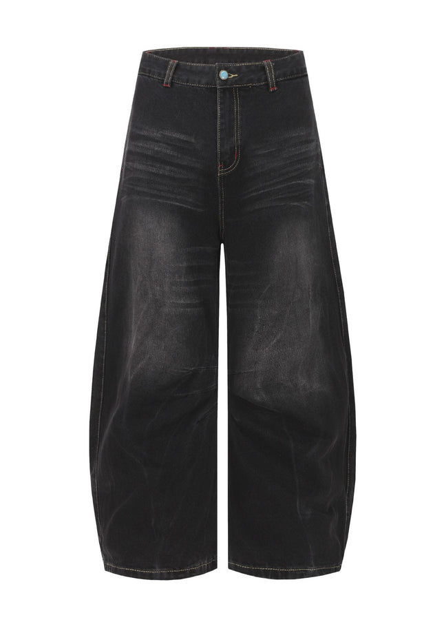 TALKLESSFASHION EON 26 spring New spot American street trendy high street individuality design washed scimitar denim trousers men