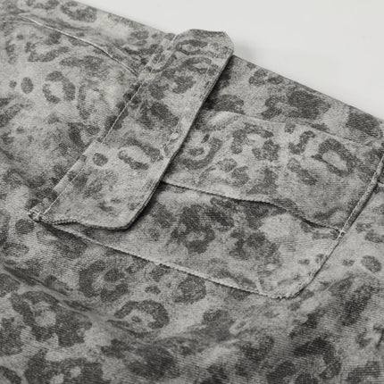 TALKLESSFASHION EON 26 spring new spot American street trendy high street personality leopard print pattern design casual trousers men