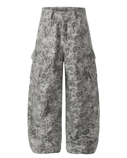 TALKLESSFASHION EON 26 spring new spot American street trendy high street personality leopard print pattern design casual trousers men