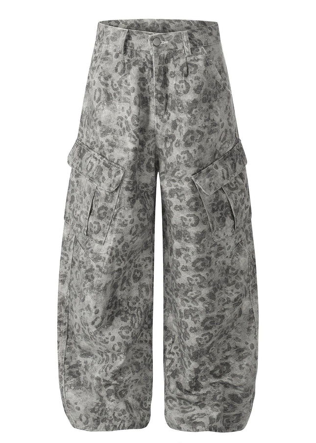 TALKLESSFASHION EON 26 spring new spot American street trendy high street personality leopard print pattern design casual trousers men