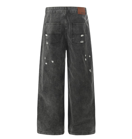 TALKLESSFASHION EON 26 spring new spot American street trendy high street personality splash ink design casual trousers men