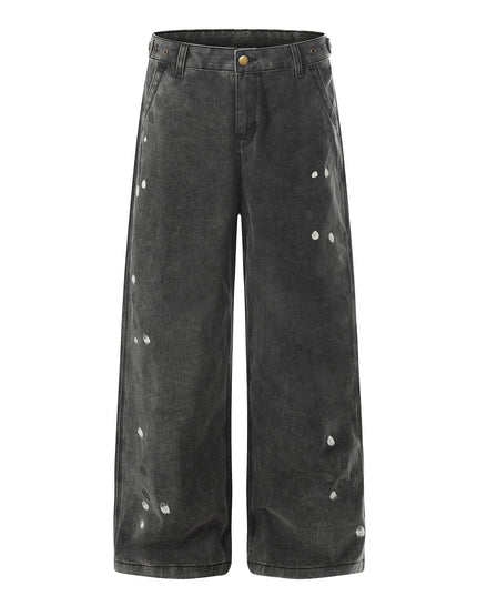 TALKLESSFASHION EON 26 spring new spot American street trendy high street personality splash ink design casual trousers men
