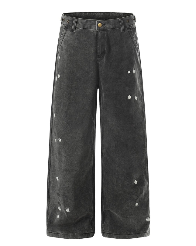 TALKLESSFASHION EON 26 spring new spot American street trendy high street personality splash ink design casual trousers men