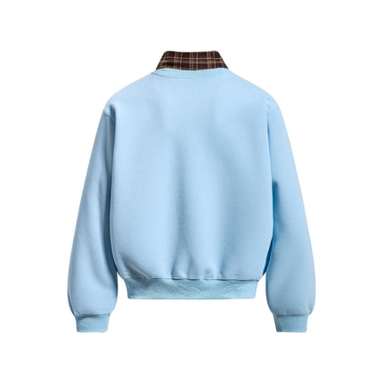 TALKLESSFASHION EON 26 Spring New spot American street trendy high street plaid splicing fake two-piece pullover sweatshirt for men