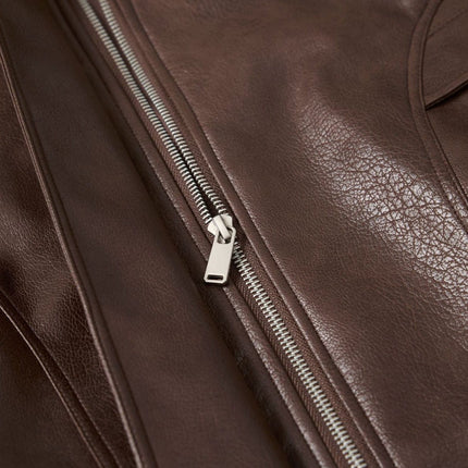 TALKLESSFASHION EON 26 spring new spot American street trendy high street simple and versatile loose PU leather jacket jacket for men
