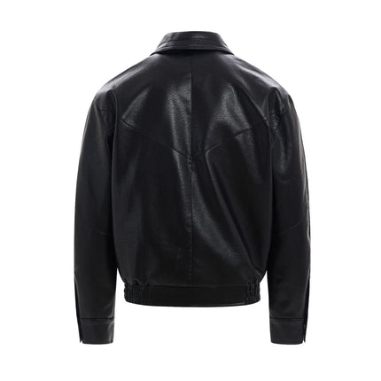 TALKLESSFASHION EON 26 spring new spot American street trendy high street simple and versatile loose PU leather jacket jacket for men
