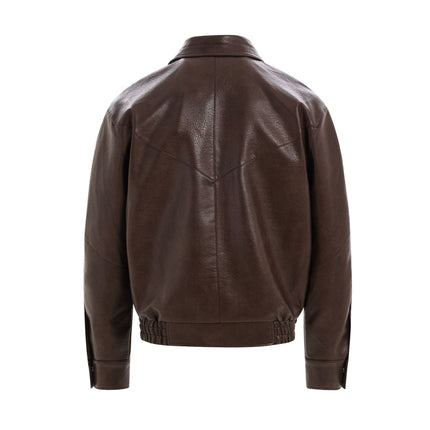 TALKLESSFASHION EON 26 spring new spot American street trendy high street simple and versatile loose PU leather jacket jacket for men
