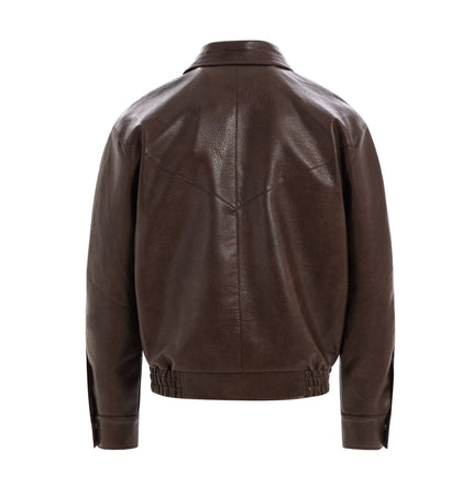 TALKLESSFASHION EON 26 spring new spot American street trendy high street simple and versatile loose PU leather jacket jacket for men