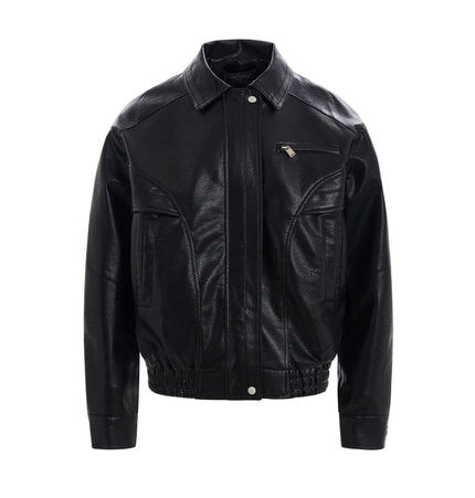 TALKLESSFASHION EON 26 spring new spot American street trendy high street simple and versatile loose PU leather jacket jacket for men