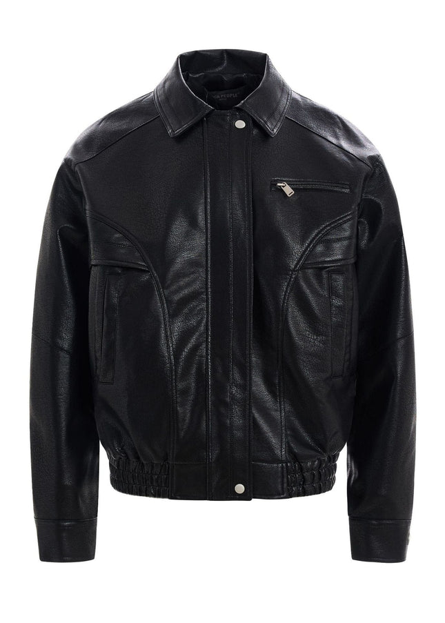 TALKLESSFASHION EON 26 spring new spot American street trendy high street simple and versatile loose PU leather jacket jacket for men