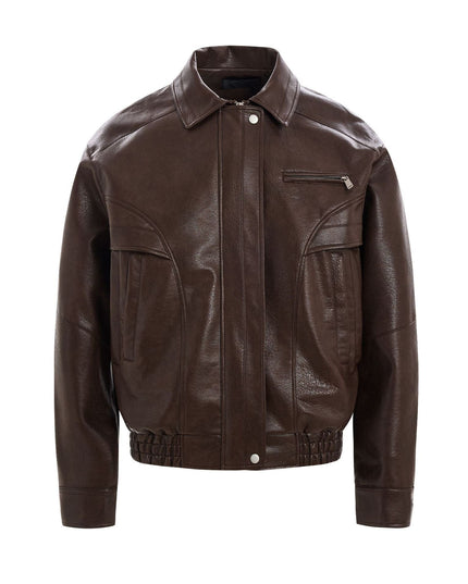 TALKLESSFASHION EON 26 spring new spot American street trendy high street simple and versatile loose PU leather jacket jacket for men