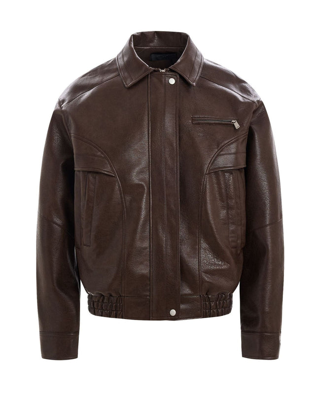 TALKLESSFASHION EON 26 spring new spot American street trendy high street simple and versatile loose PU leather jacket jacket for men