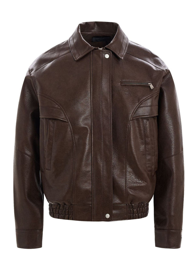 TALKLESSFASHION EON 26 spring new spot American street trendy high street simple and versatile loose PU leather jacket jacket for men