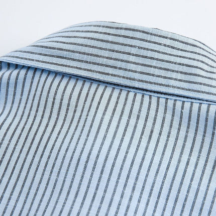 TALKLESSFASHION EON 26 spring new spot American street trendy pinstripe double pocket basic long sleeve shirt men