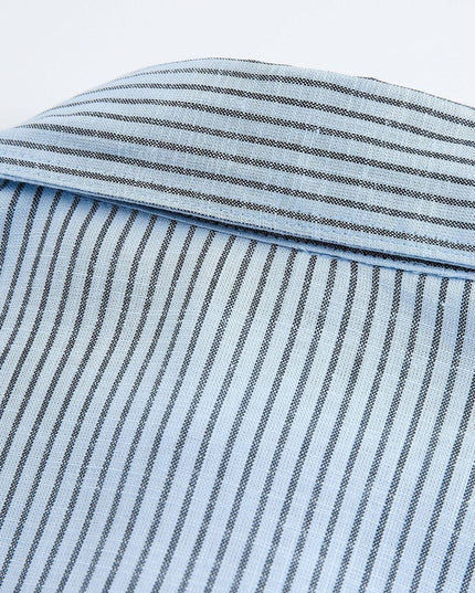 TALKLESSFASHION EON 26 spring new spot American street trendy pinstripe double pocket basic long sleeve shirt men