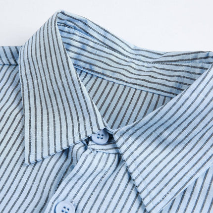 TALKLESSFASHION EON 26 spring new spot American street trendy pinstripe double pocket basic long sleeve shirt men