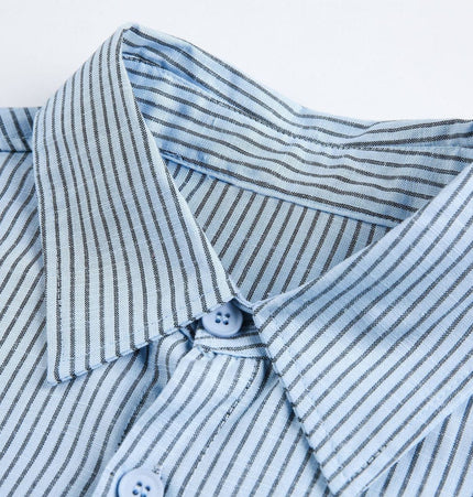 THETLSTUDIO EON 26 spring new spot American street trendy pinstripe double pocket basic long sleeve shirt men