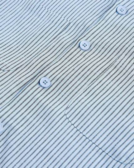 TALKLESSFASHION EON 26 spring new spot American street trendy pinstripe double pocket basic long sleeve shirt men