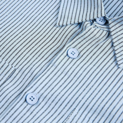 TALKLESSFASHION EON 26 spring new spot American street trendy pinstripe double pocket basic long sleeve shirt men