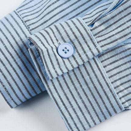 TALKLESSFASHION EON 26 spring new spot American street trendy pinstripe double pocket basic long sleeve shirt men