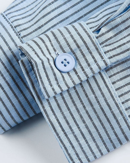 TALKLESSFASHION EON 26 spring new spot American street trendy pinstripe double pocket basic long sleeve shirt men
