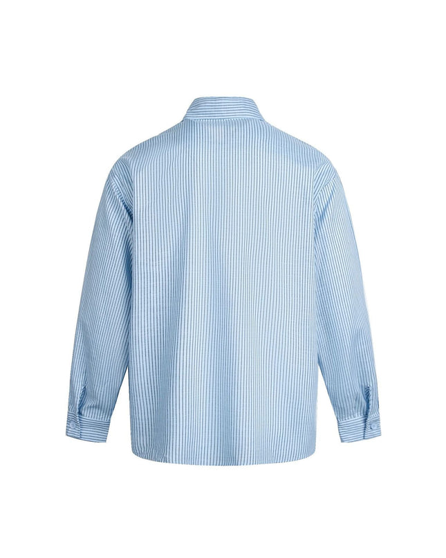 TALKLESSFASHION EON 26 spring new spot American street trendy pinstripe double pocket basic long sleeve shirt men