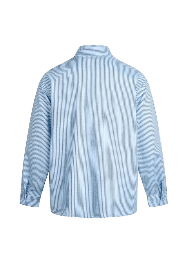 TALKLESSFASHION EON 26 spring new spot American street trendy pinstripe double pocket basic long sleeve shirt men