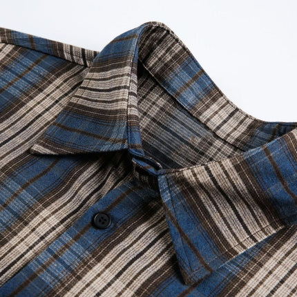 TALKLESSFASHION EON 26 spring new spot American street trendy plaid basic long sleeve shirt for men