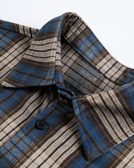 TALKLESSFASHION EON 26 spring new spot American street trendy plaid basic long sleeve shirt for men