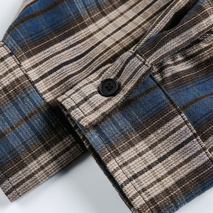 TALKLESSFASHION EON 26 spring new spot American street trendy plaid basic long sleeve shirt for men