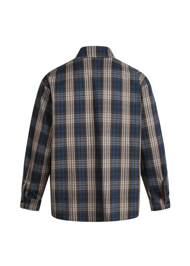TALKLESSFASHION EON 26 spring new spot American street trendy plaid basic long sleeve shirt for men