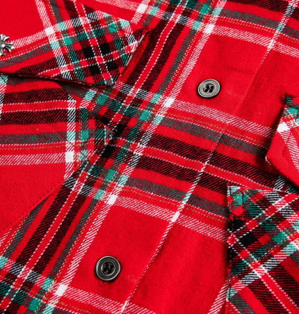 THETLSTUDIO EON 26 Spring New spot American street trendy plaid embroidery long sleeve shirt for men
