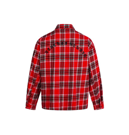 THETLSTUDIO EON 26 Spring New spot American street trendy plaid embroidery long sleeve shirt for men