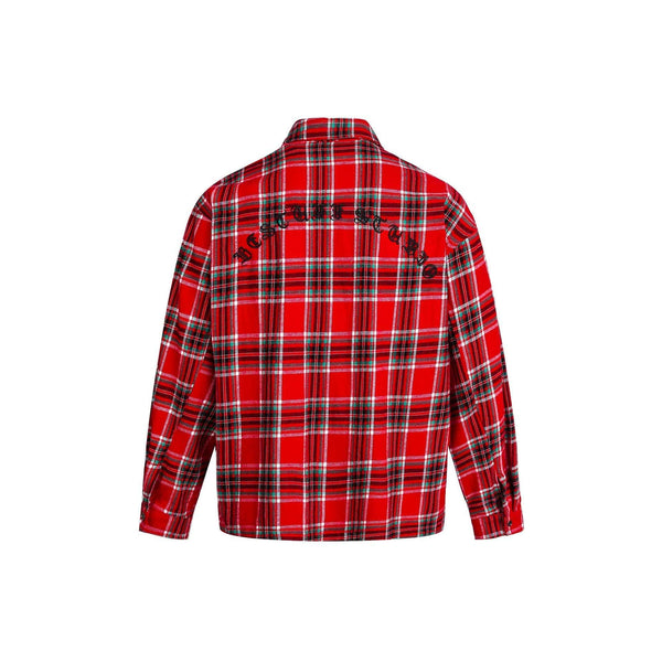 THETLSTUDIO EON 26 Spring New spot American street trendy plaid embroidery long sleeve shirt for men — 2