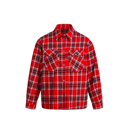 THETLSTUDIO EON 26 Spring New spot American street trendy plaid embroidery long sleeve shirt for men