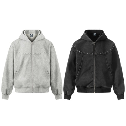 TALKLESSFASHION EON 26 spring new spot American style street trendy high street personality bump design hooded sweatshirt cardigan men
