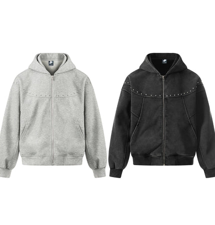 THETLSTUDIO EON 26 spring new spot American style street trendy high street personality bump design hooded sweatshirt cardigan men