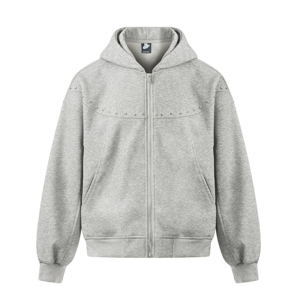 Bump Design Hooded Sweatshirt Cardigan