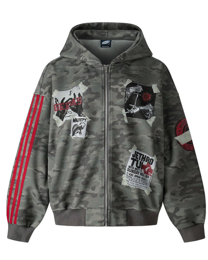 TALKLESSFASHION EON 26 spring new spot American style street trendy high street personality pattern camouflage hooded sweatshirt jacket men