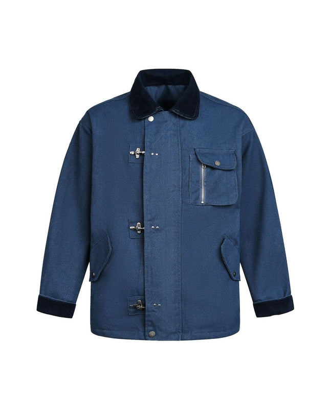 TALKLESSFASHION EON 26 spring new spot American vintage machine buckle heavy cotton canvas jacket jacket for men