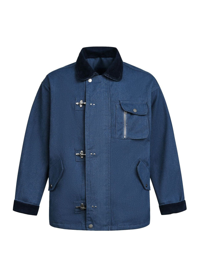 TALKLESSFASHION EON 26 spring new spot American vintage machine buckle heavy cotton canvas jacket jacket for men
