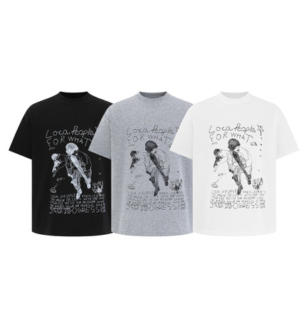 THETLSTUDIO EON 26 summer new spot American street trendy high street individuality pattern loose short sleeves T-shirt men