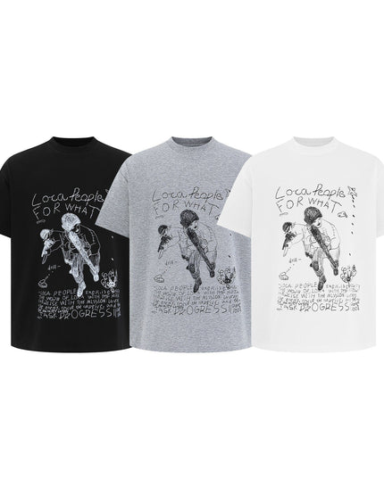 TALKLESSFASHION EON 26 summer new spot American street trendy high street individuality pattern loose short sleeves T-shirt men