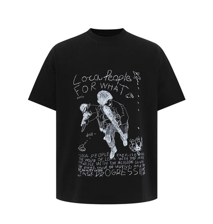 THETLSTUDIO EON 26 summer new spot American street trendy high street individuality pattern loose short sleeves T-shirt men