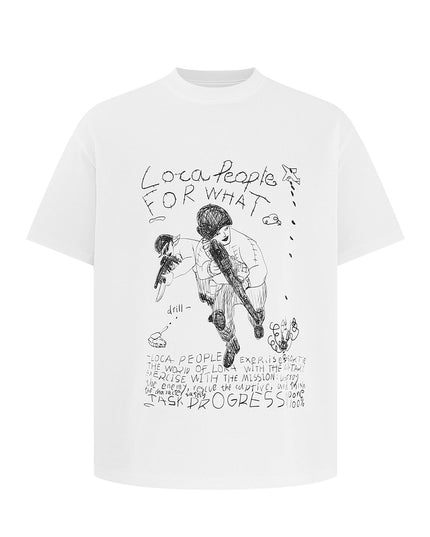 TALKLESSFASHION EON 26 summer new spot American street trendy high street individuality pattern loose short sleeves T-shirt men