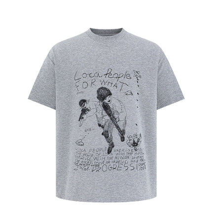 THETLSTUDIO EON 26 summer new spot American street trendy high street individuality pattern loose short sleeves T-shirt men