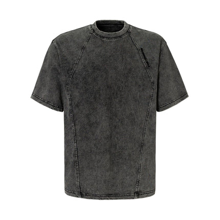 TALKLESSFASHION EON 26 summer new spot American vintage mineral stir-fried structure silhouette short sleeve T-shirt for men