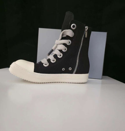 THETLSTUDIO Europe Station Platform Shoes 2023 New High Top Shoes Men's Canvas Platform Pentagram Couple Shoes Casual Booties Women