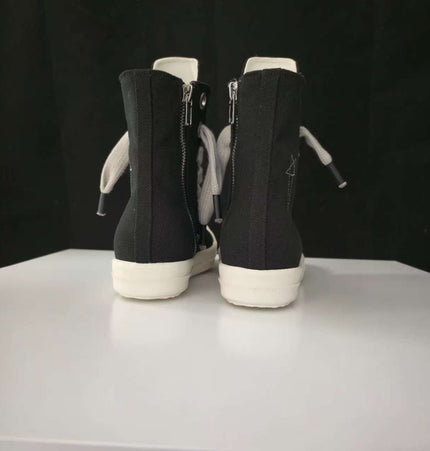 THETLSTUDIO Europe Station Platform Shoes 2023 New High Top Shoes Men's Canvas Platform Pentagram Couple Shoes Casual Booties Women
